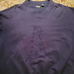 XL Navy Blue Embroidered Mr Ping Sweater Sweatshirt Thermal From Ping Collection